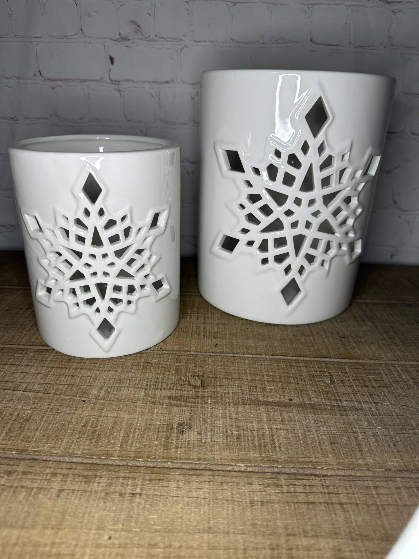 Ceramic Snowflake Crock Large & Small