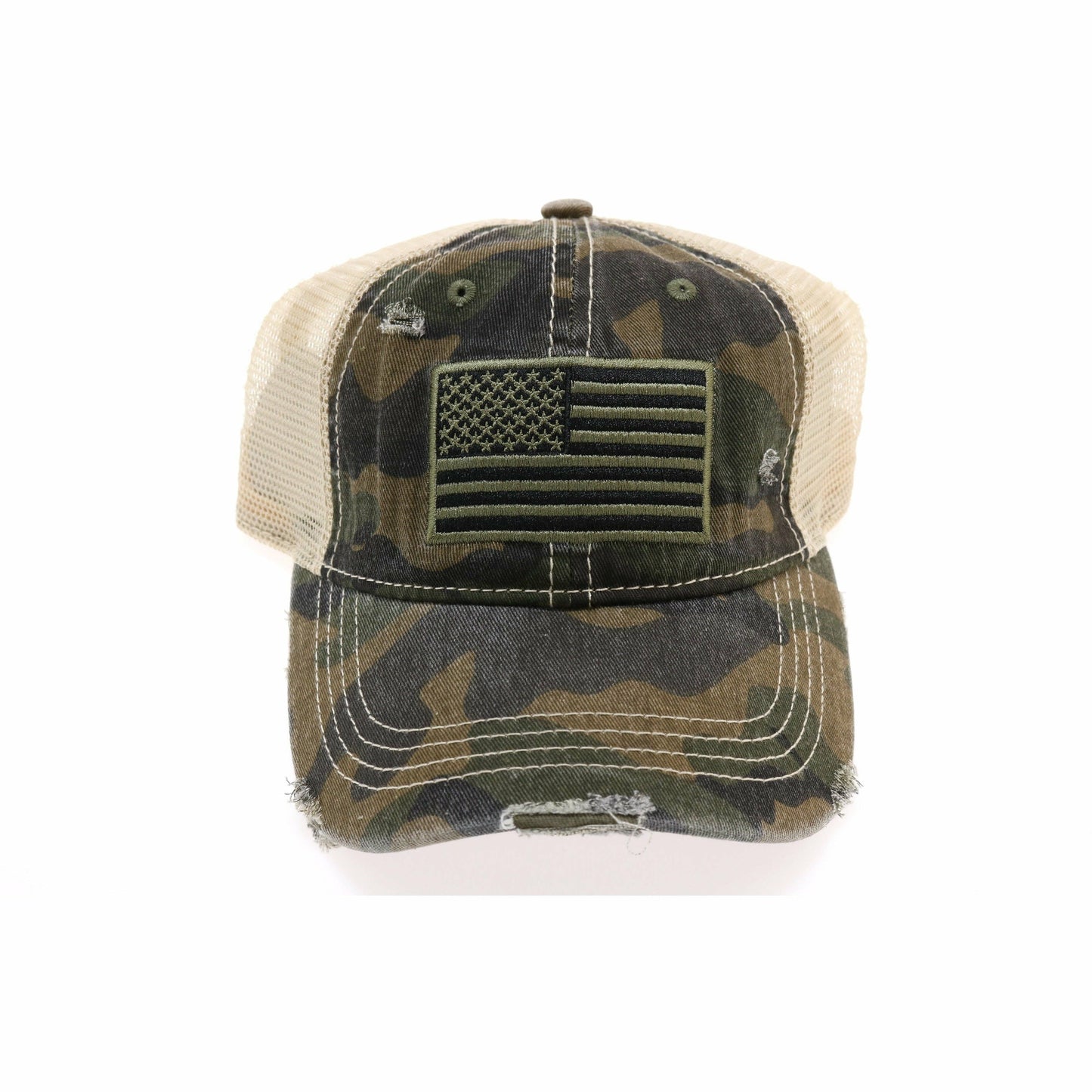 USA Flag Camouflage Mesh Back Classic CC Ball Cap BA915: #1 Grey