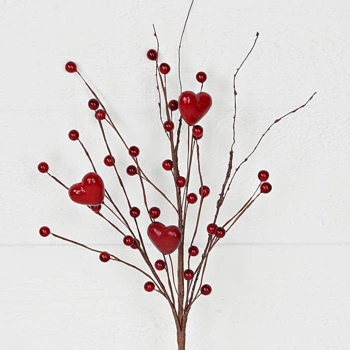 31255- 18in Pick-Red Hearts and Berries-