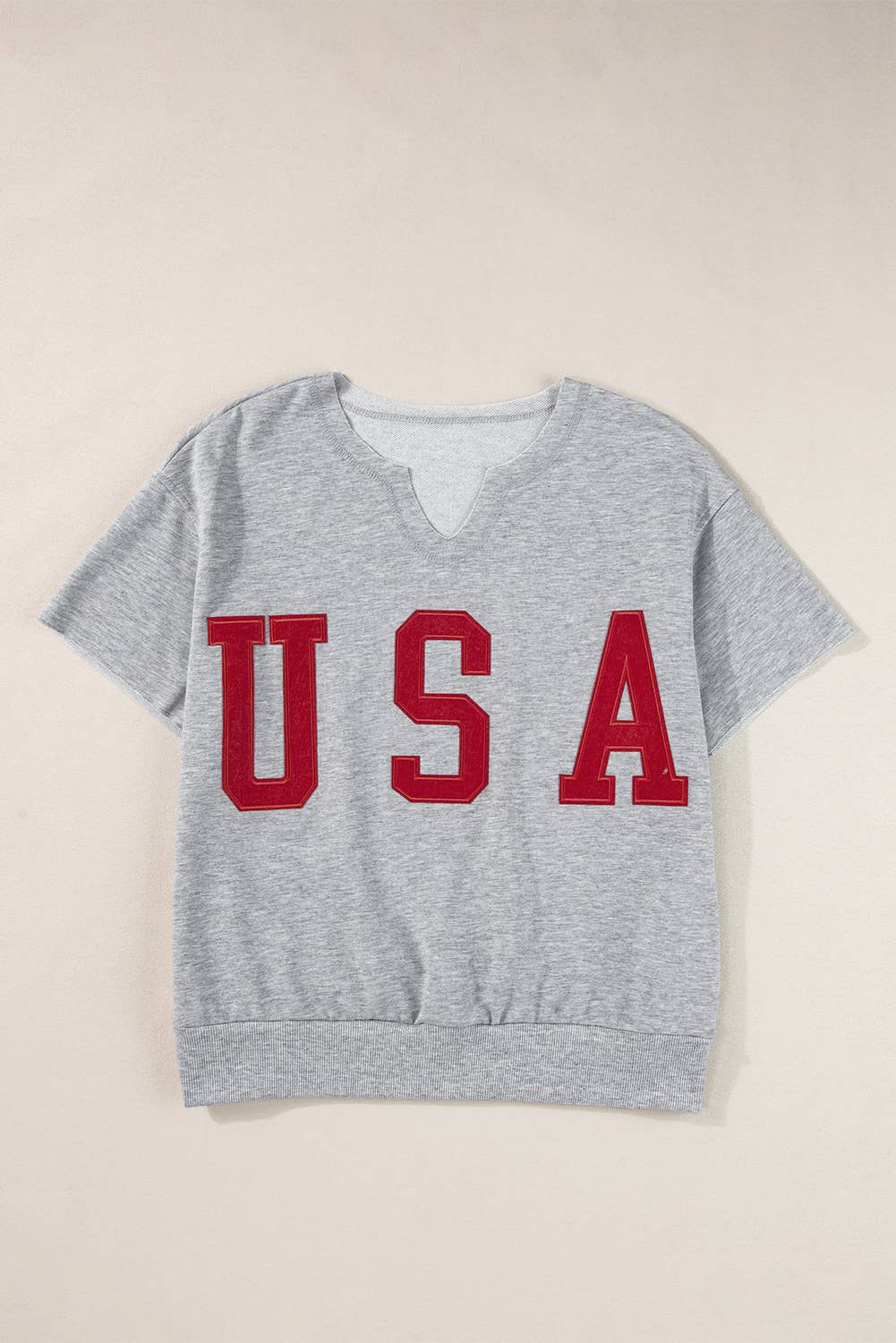 USA Lettering Patch Short Sleeve Graphic Tee | S-XL