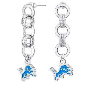 NFL Detroit Lions Circle Links Post Earrings