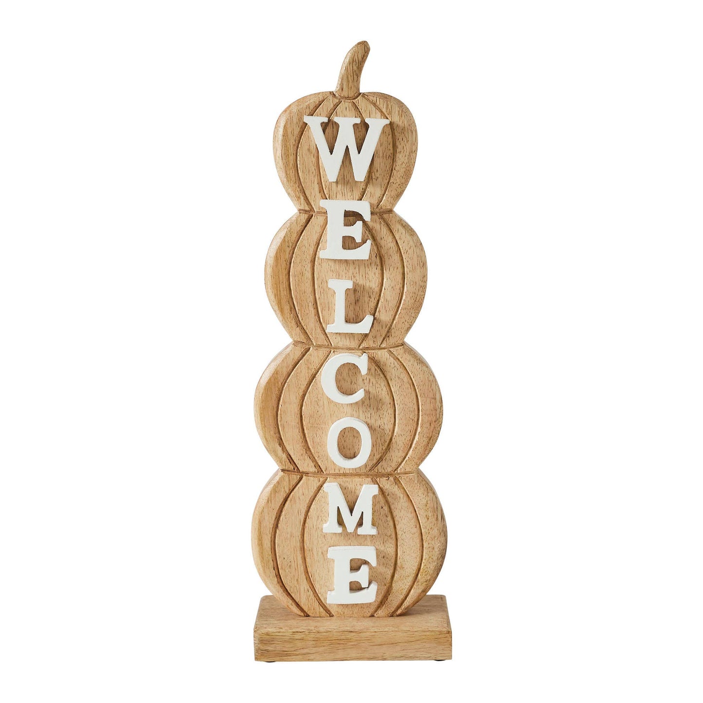 Burlap Pumpkin Stack Welcome Sign: 16.5 Inch