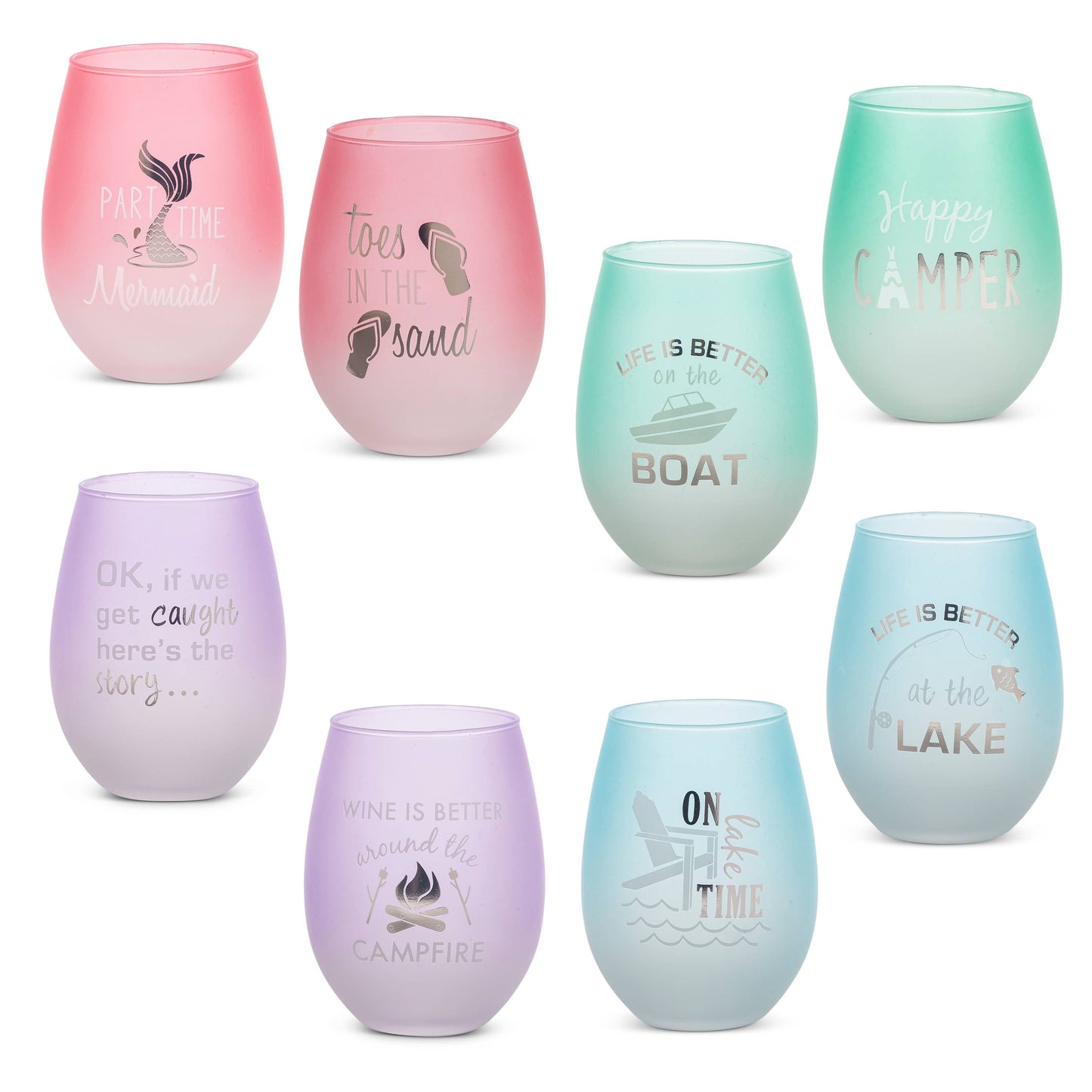 Frosted Stemless Wine Glass