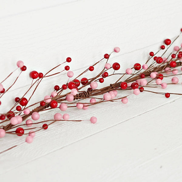 31241-4ft Garland-Red and Pink Berries