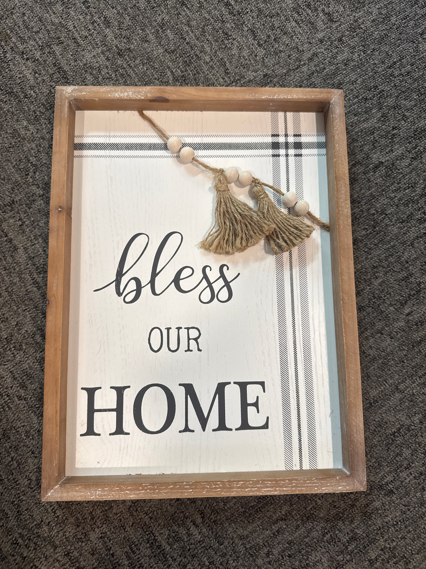 Bless our Home Sign w/Beads