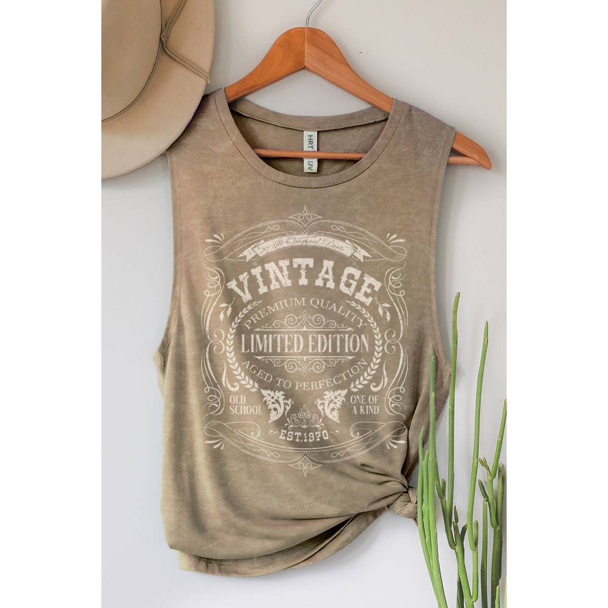 VINTAGE LIMITED EDITION TANK TOP: Mineral  Grey