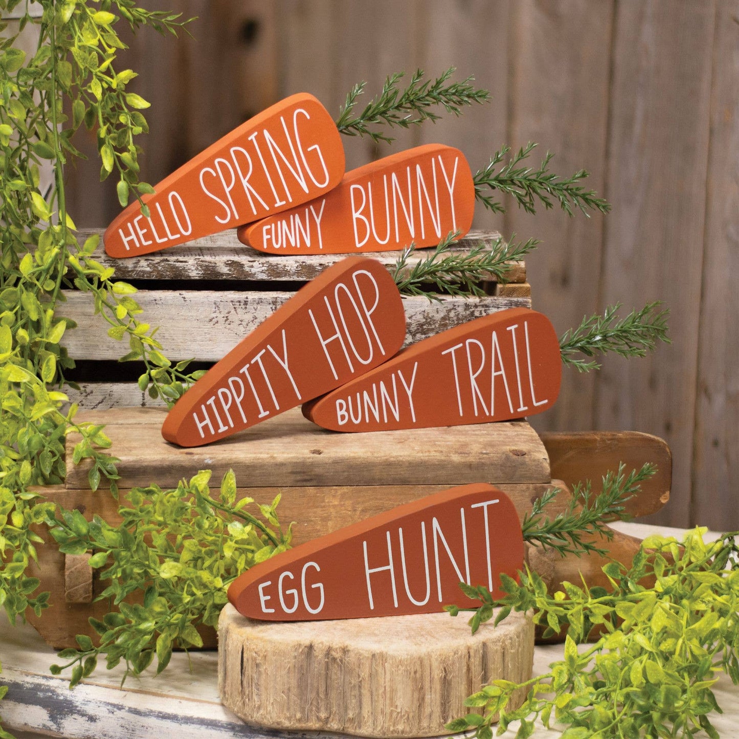 Easter Words Chunky Carrot Sitter, 5 Assorted