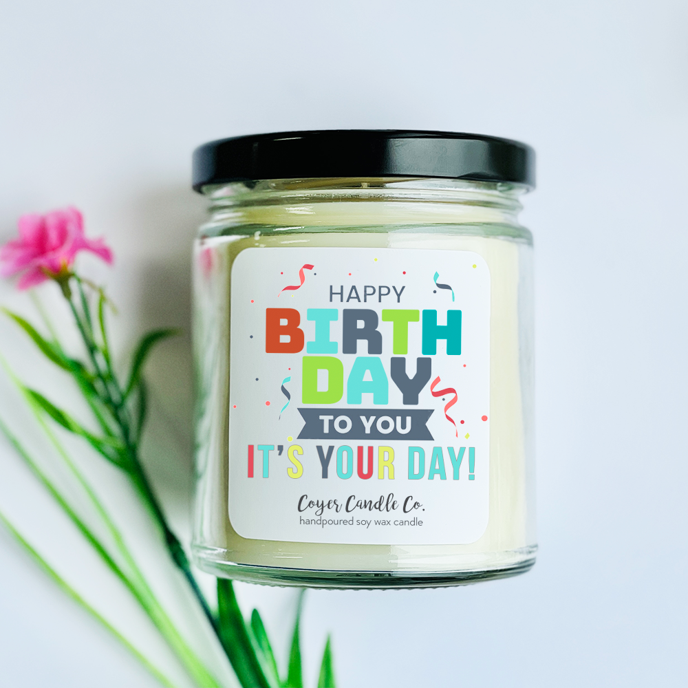 Happy Birthday | 9 oz: Happy Birthday - It's Your Day! / 9 oz. Black Jar / Choose Happiness