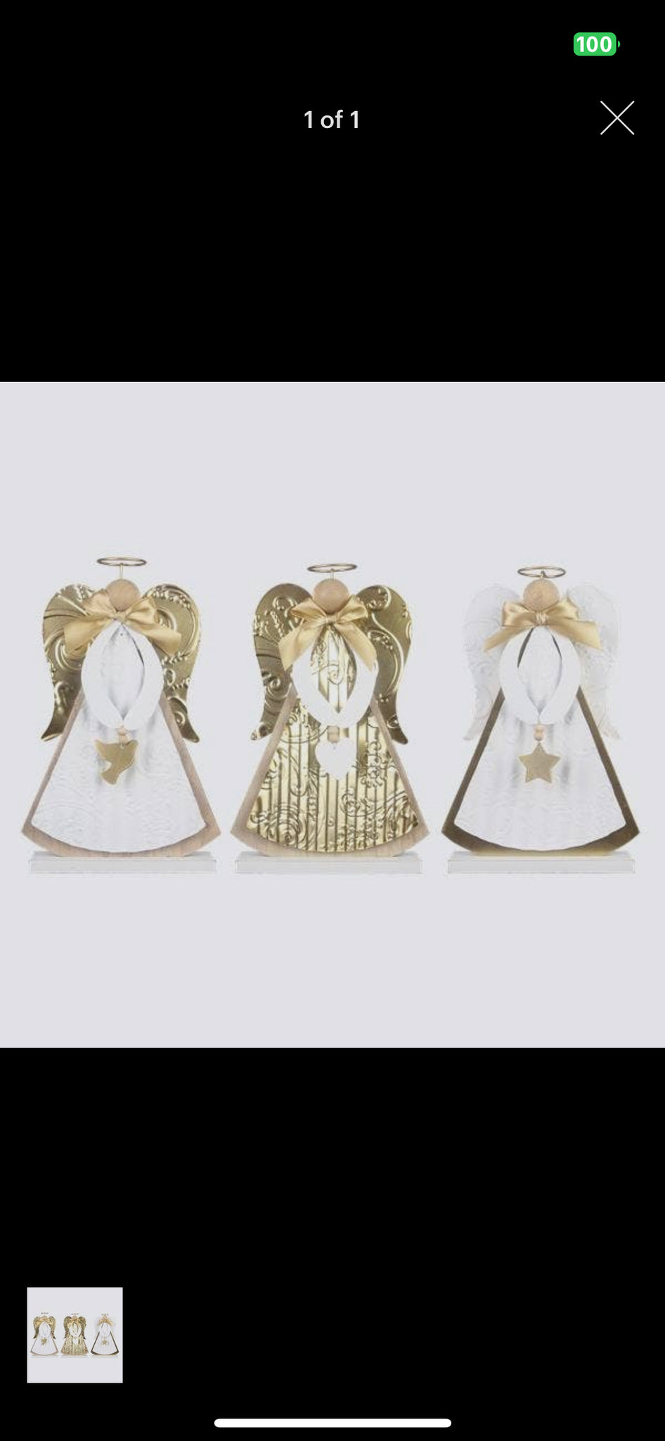 White & Gold Wood Angel Table Sitter (3 assorted)