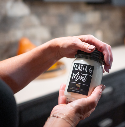 Milkhouse Candle Company - 13 oz Mason Jar Christmas Candle: Fraser & Mint