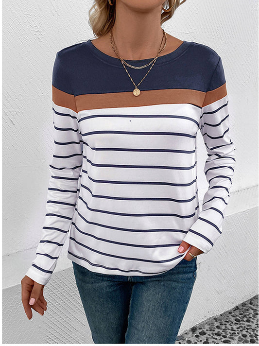 Fashion Cross border Women's Long Sleeve Knitted Shirt Women: Blue