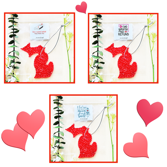 Air Fresheners - Valentine's Day Collection: Love you to the moon & back / Love Potion / Full State of Michigan