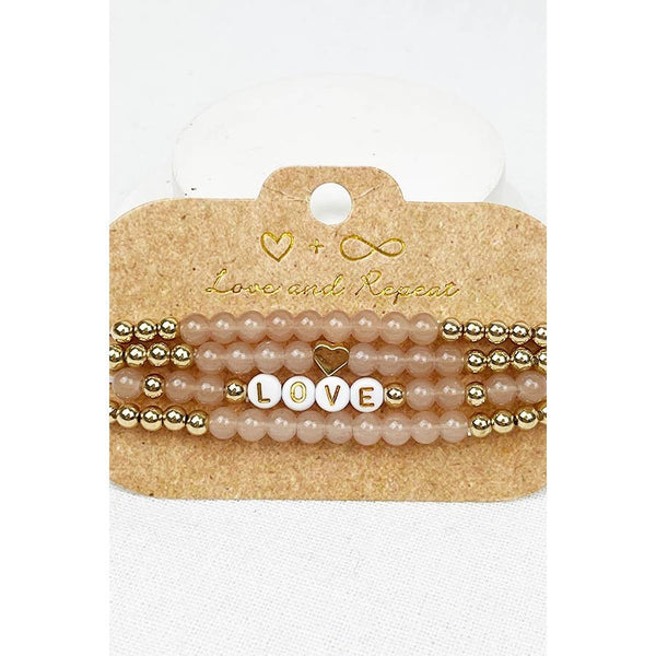 LOVE Beads Layered Soft Tone Bracelets: MIX COLOR / ONE