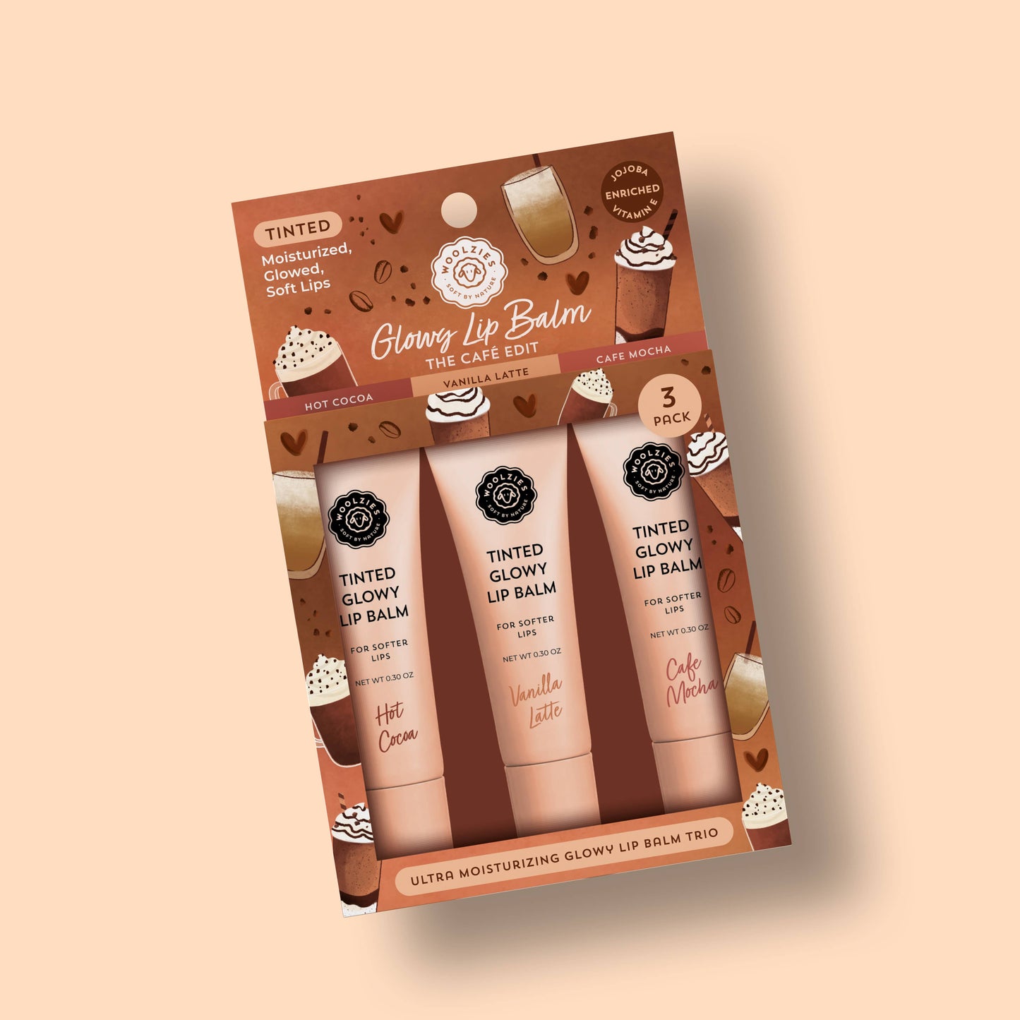The Cafe Edit Tinted Glowy Lip Balm Trio