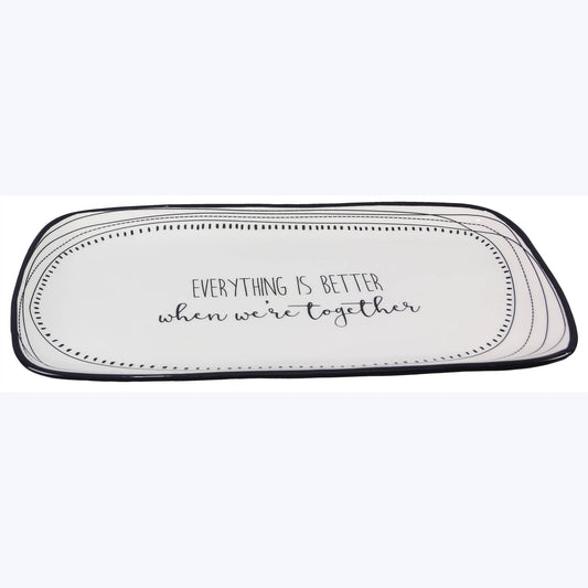 Ceramic Black and White Serving Platter  (SKU#: 20139)