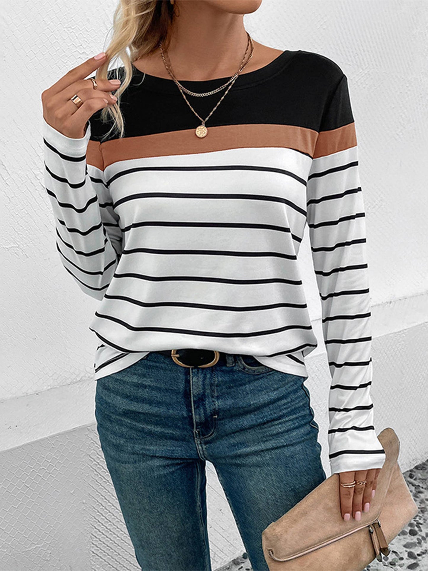 Fashion Cross border Women's Long Sleeve Knitted Shirt Women: Blue