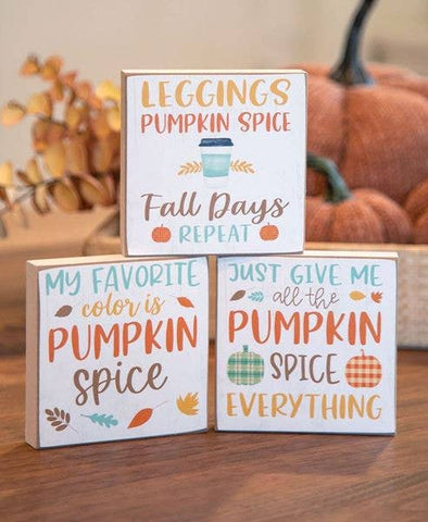 Pumpkin Spice Everything Square Block, 3 Assorted