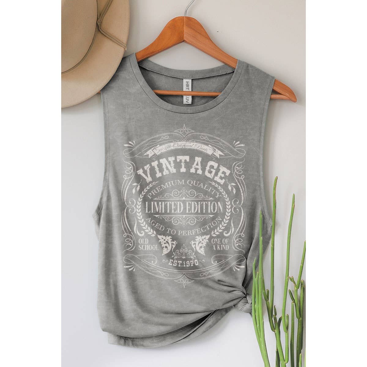 VINTAGE LIMITED EDITION TANK TOP: Mineral  Grey