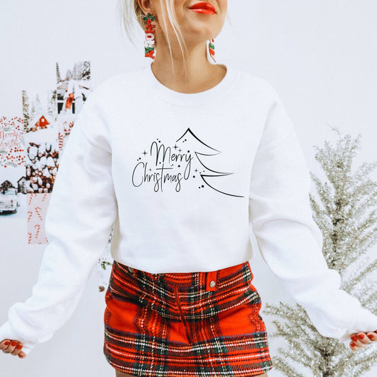 Merry Christmas Women's Sweatshirt: White