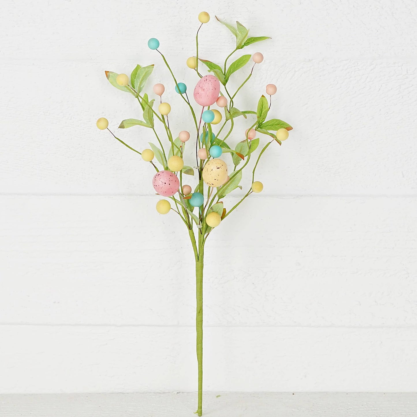 31175- 16in Bush-Mix Pastel Eggs with Willow Leaves-
