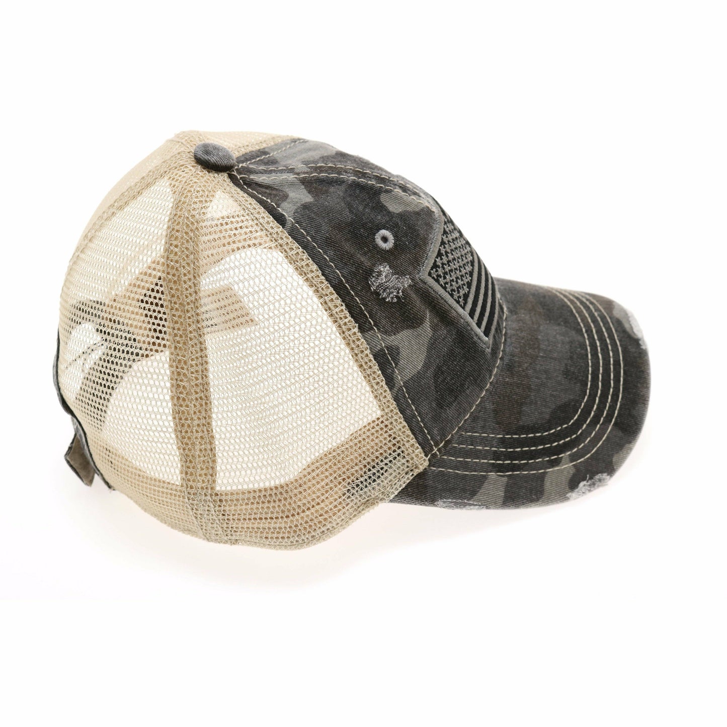 USA Flag Camouflage Mesh Back Classic CC Ball Cap BA915: #1 Grey
