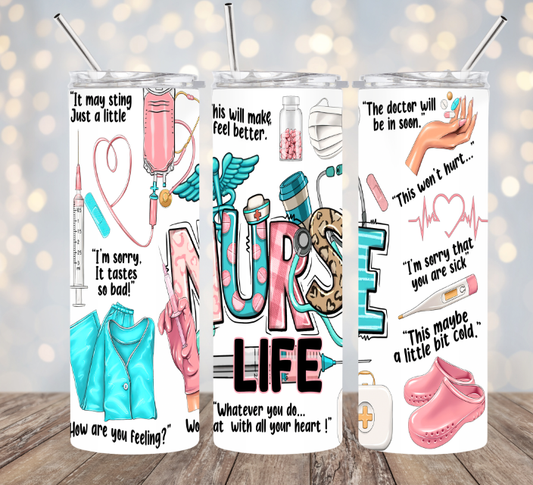 20oz - Tumbler or Bluetooth Tumbler - Nurse Life *New*: Regular Tumbler