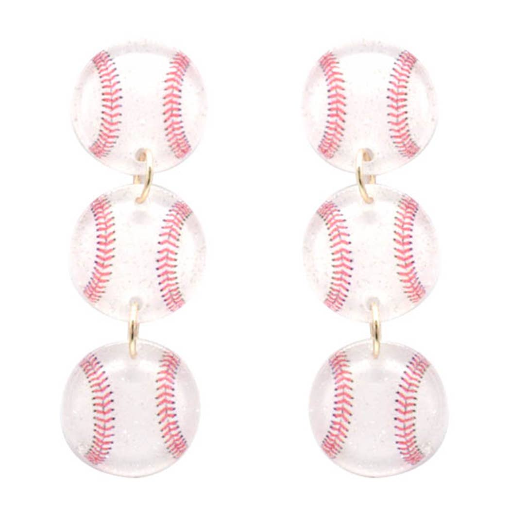 Sports Figures Three Drops Post Earrings: STB / ONE SIZE