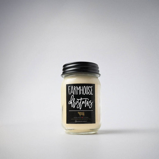 13 oz Mason Jar Christmas Candle: Farmhouse Christmas