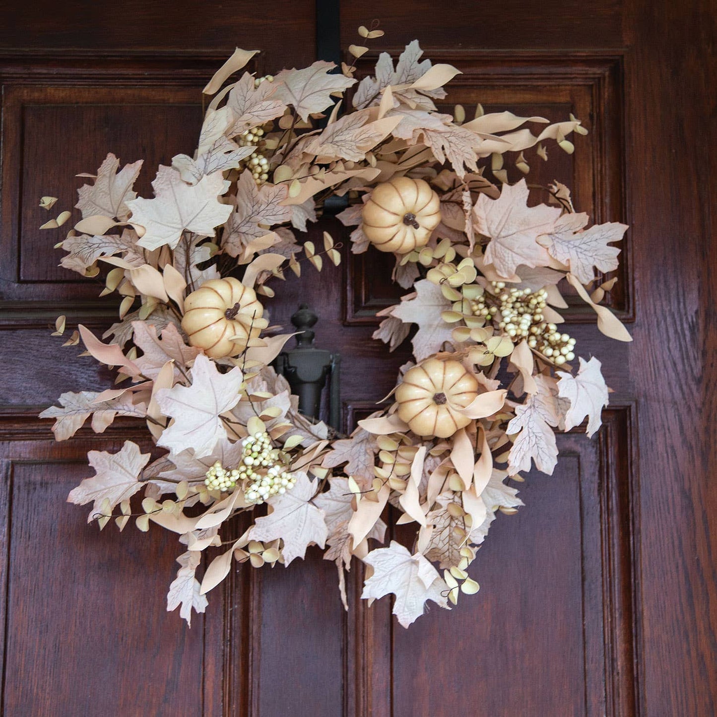 Natural Fall Leaves, Berry Clusters & Eucalyptus Wreath, 24"