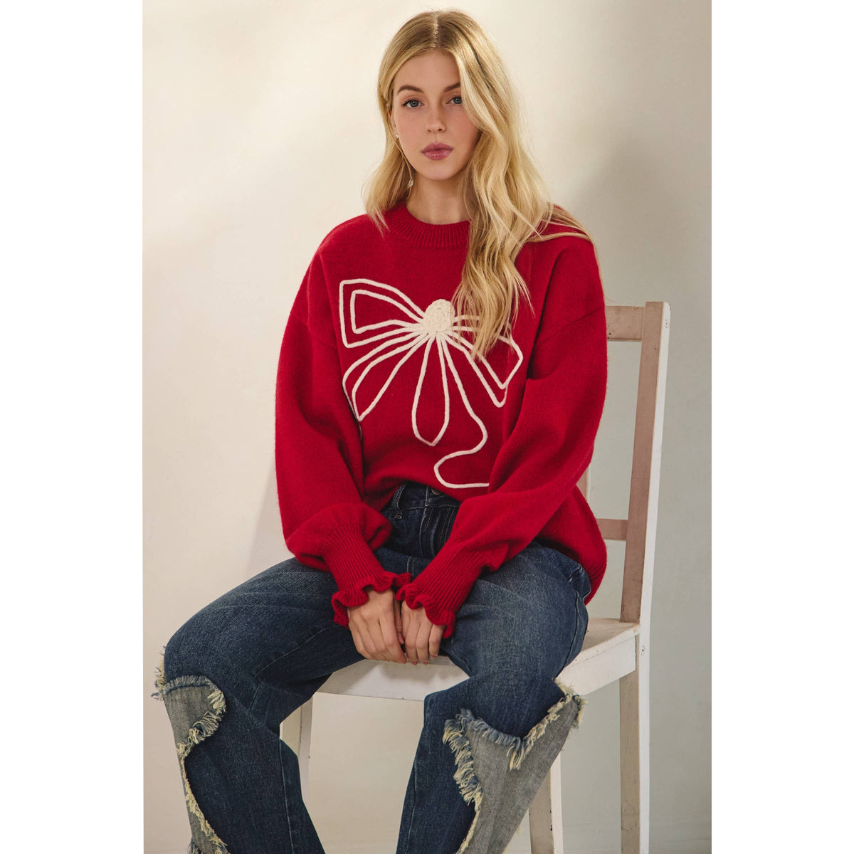 THE BIG BOW HOLIDAY SWEATER
