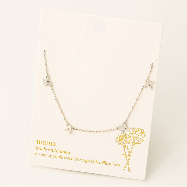 Dainty Mama Print Charm Necklace: S