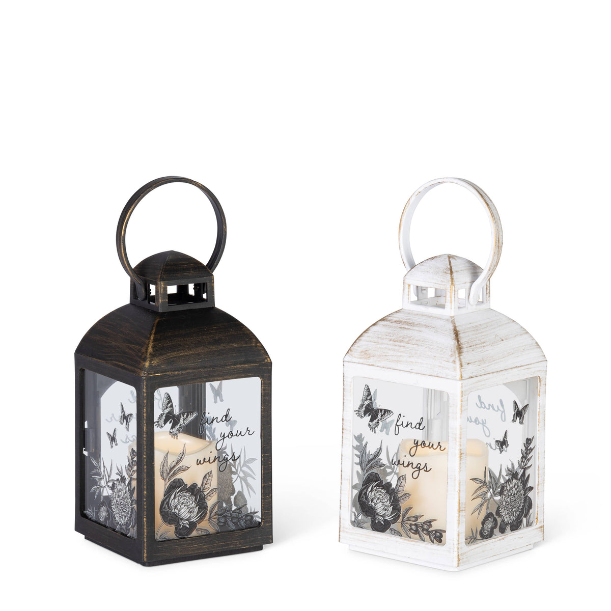 7.87"H B/O Plastic LED Lantern