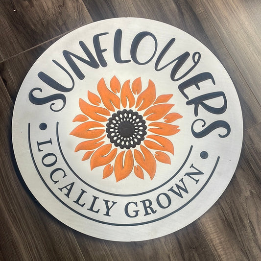 Sunflower Carved Round Sign