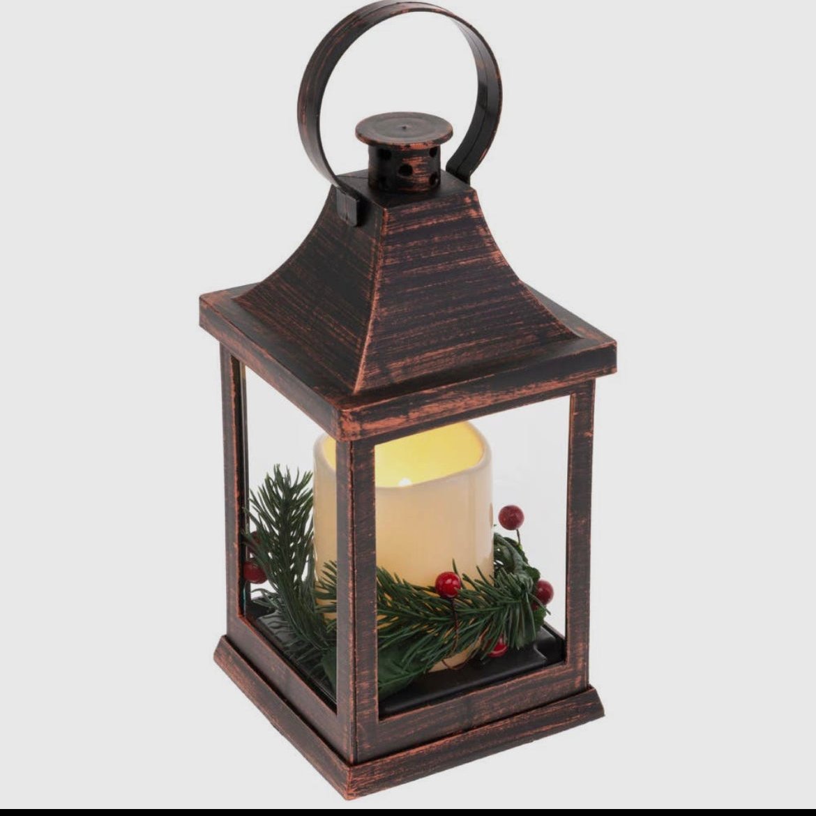 Christmas Lantern w/ LED Candle