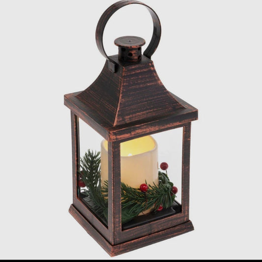 Christmas Lantern w/ LED Candle