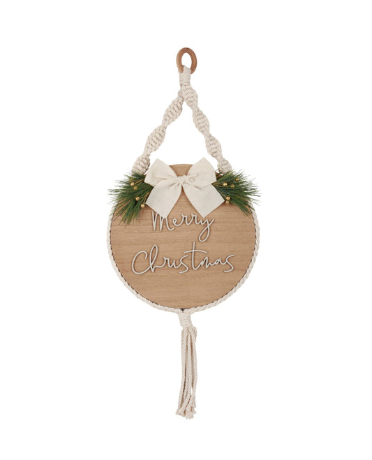 Merry Christmas Natural Hanging Decor