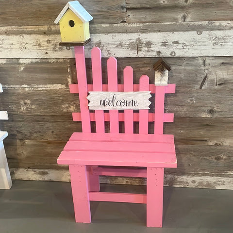 Welcome Bench with Bird House