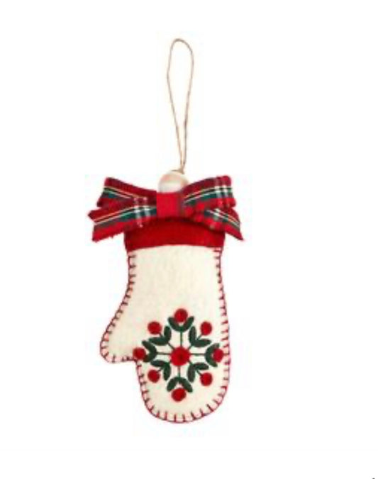 Christmas Mitten Felt Ornament