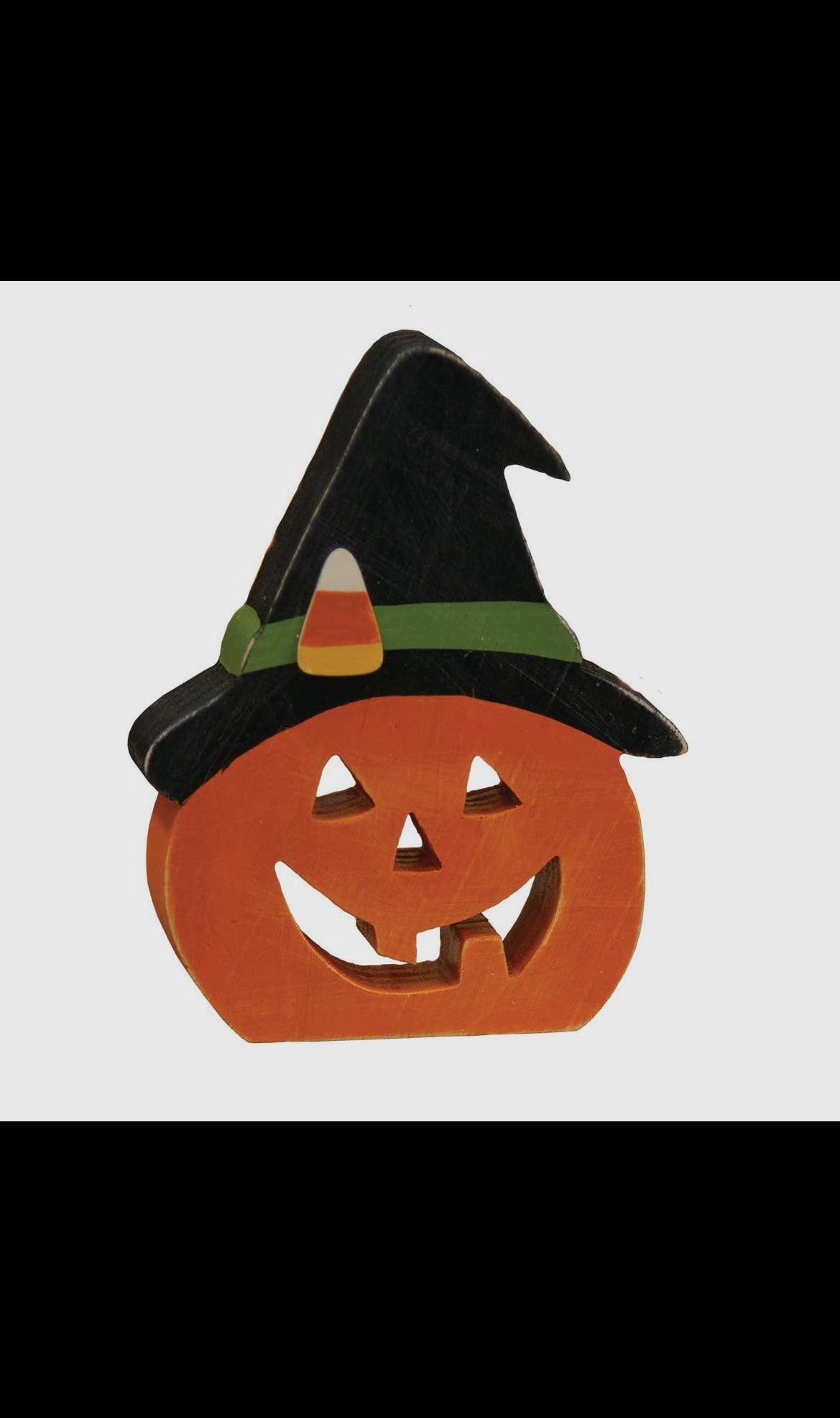 Witchy Wood Pumpkin Jack-o-Lantern Sitter