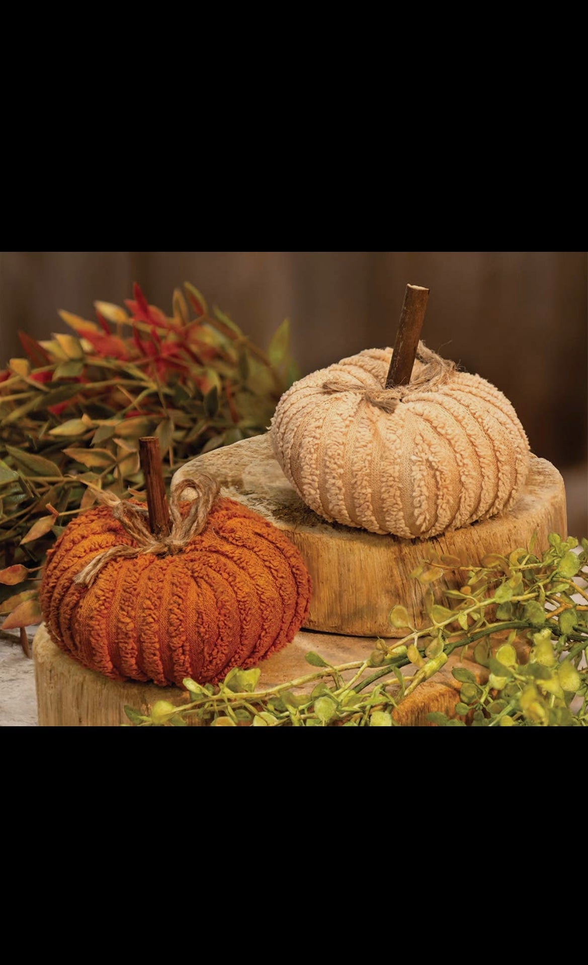 Mini Chenille Pumpkins (2 Assorted)
