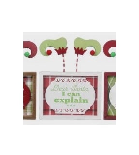 Christmas Elf Feet Wood Box Sign (3 assorted)