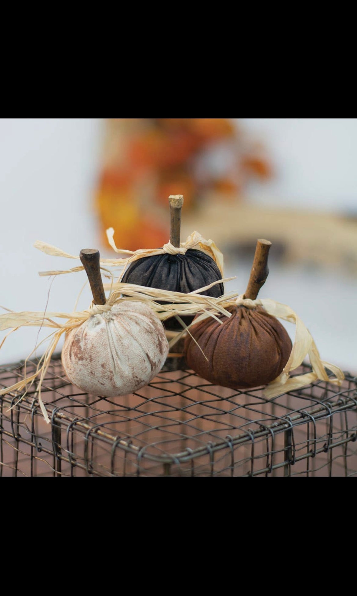 Small Fabric Pumpkins (3 Assorted)