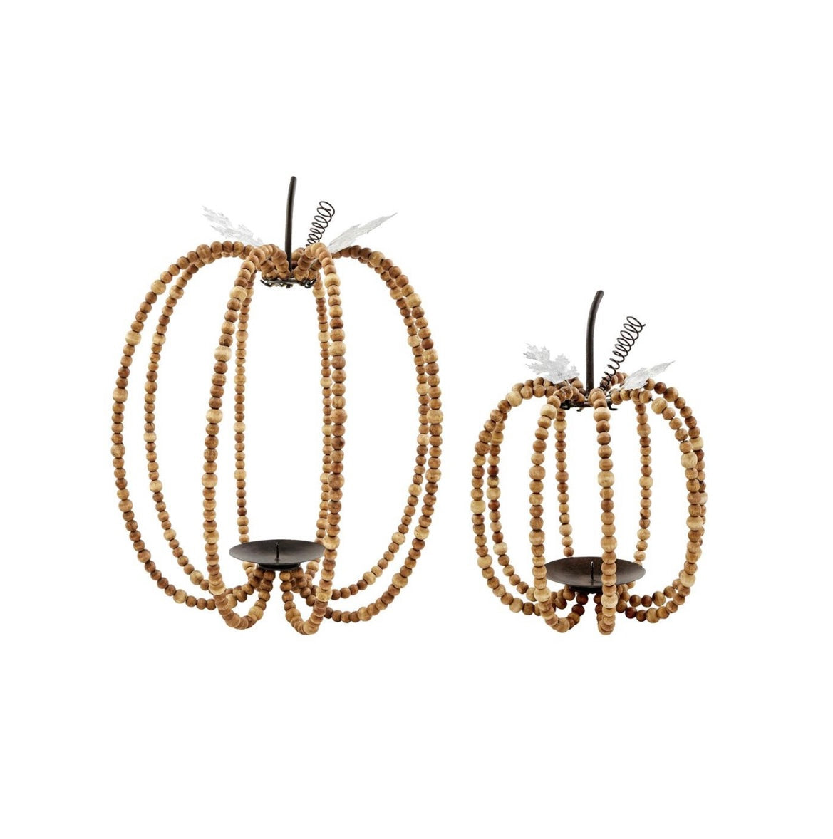 Small Beaded Pumpkin Candle Lantern