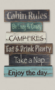 Cabin Rules Hanging Sign