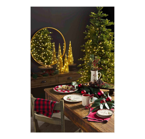 Medium Gold Glitter Cone Light Up Tree