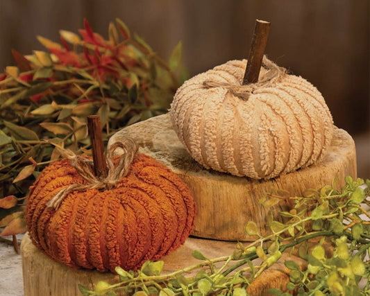 Mini Chenille Pumpkins (2 Assorted)