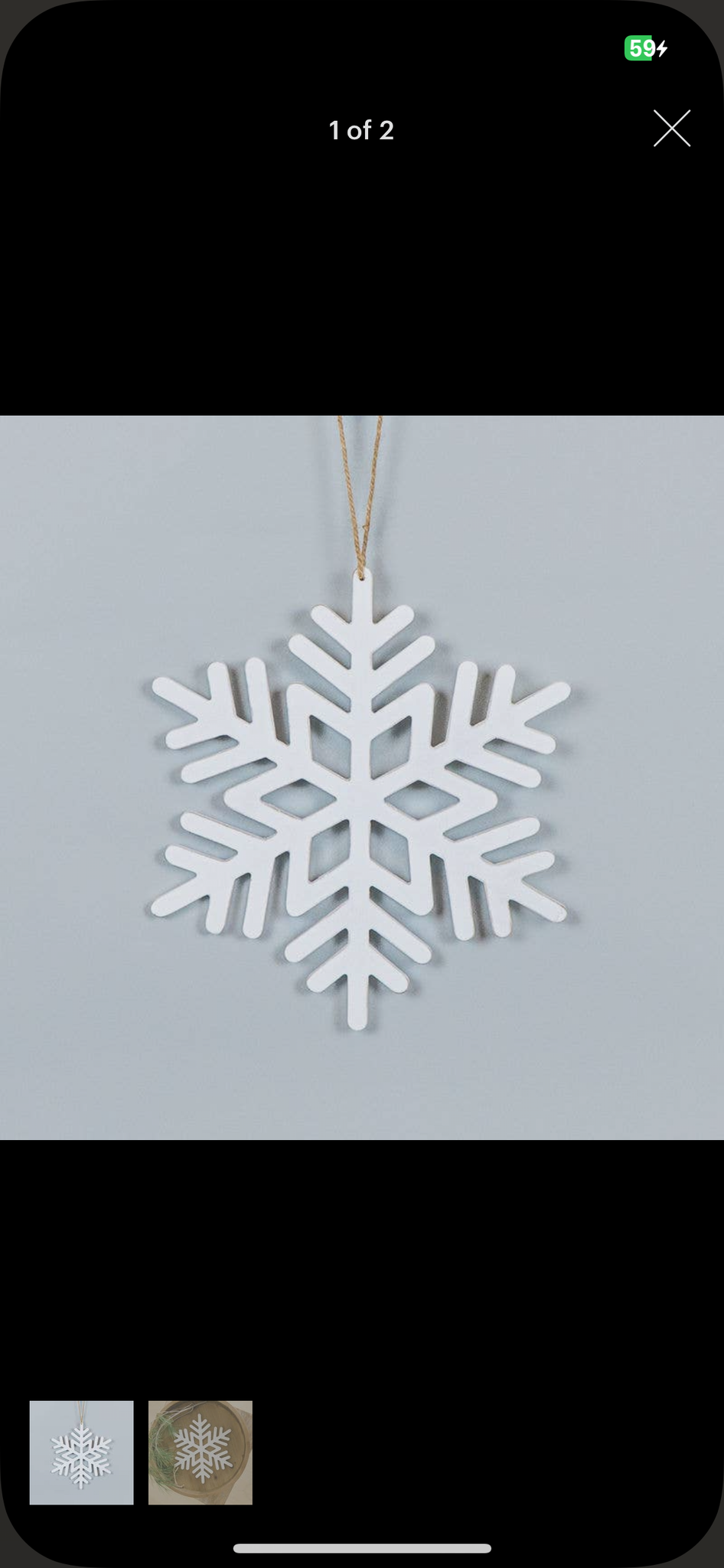 Medium Wood Snowflake Ornament