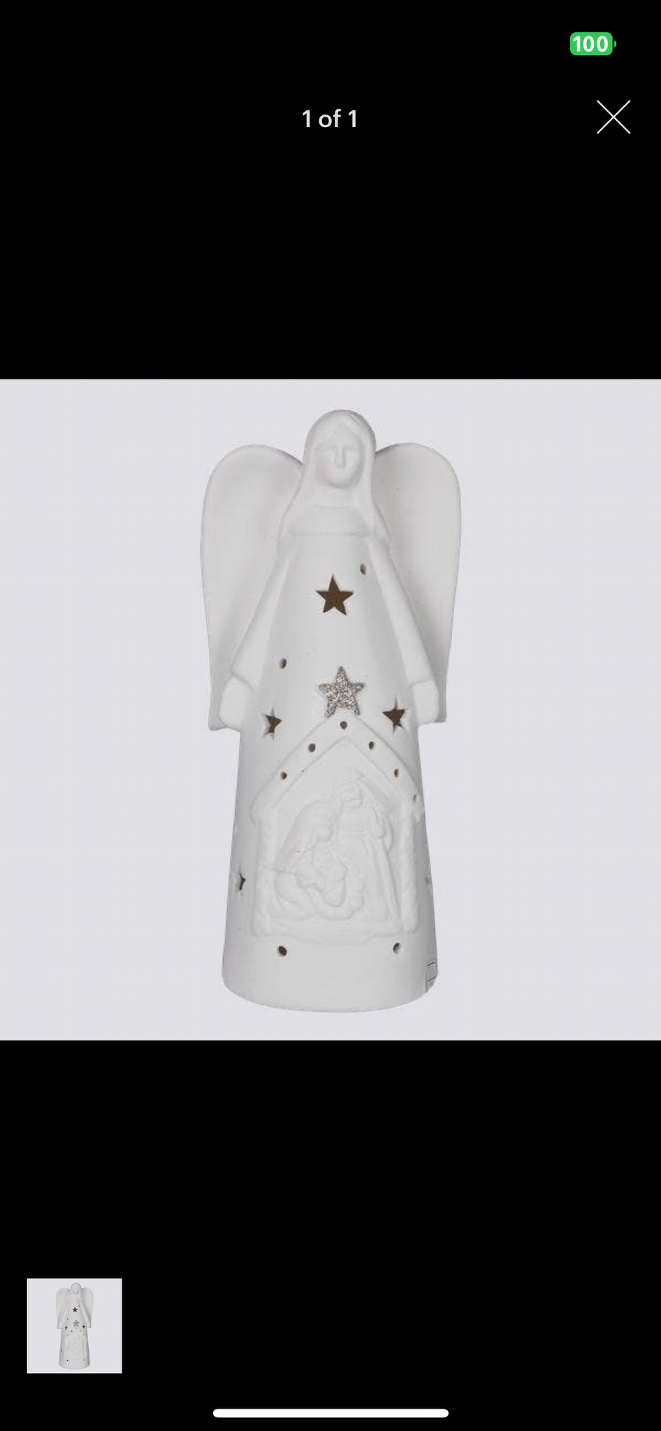 Ceramic Christmas Angel LED Light