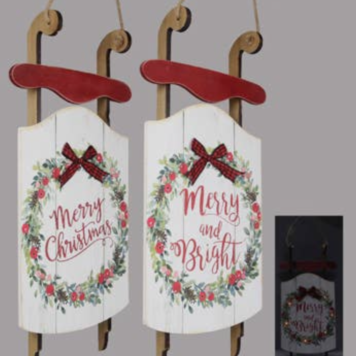 Christmas Wood Sled Sign (2 assorted)