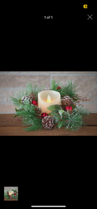 Red Christmas Bells Candle Ring Wreath